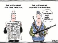 No! We need guns to protect ourselves from people who wouldn't have guns with gun control!