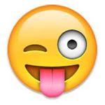 Silly face emoji