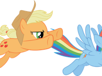 rainbow dash (good) vs applejack (evil)