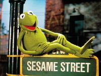 Kermit(yes he was on sesame street.Do your research.)