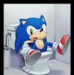 Sonic stuck on the toilet