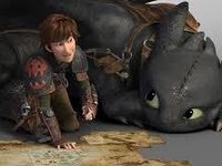 Hiccup and Toothless looking at a map; pretty cute :)