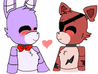 Bonnie x Foxy (ok last one, i did all animatronics x eachother)