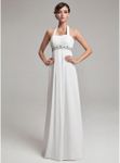 Empire Halter Floor-Length Chiffon Wedding Dress With Ruffle Beading Sequins