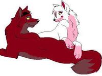 the one with mangle and foxy cuddling