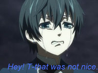 Cuddle Ciel while he is crying?