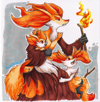 Fennekin, Braixen, and Delphox