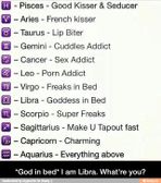 I'm actually a Gemini, a cuddle addict. What are you?