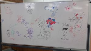 whiteboard fun!! with @Infiresman & @FullmetalSoulButler