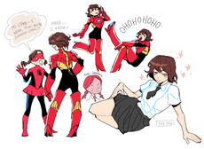 Genderbent Spidey and Ironman? Cringey? A little, but this is cute and funny