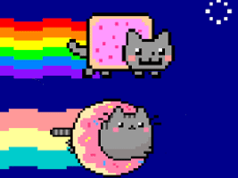 Nyan cat vs Pusheen!