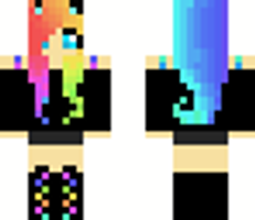 Rainbow Angel Cat Girl | Minecraft Skin