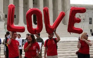 Celebrations at the Supreme Court after marriage ruling