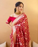 Why Choose a Designer Red Soft Banarasi Silk Saree for Weddings? - topwomenfashion1 - Medium