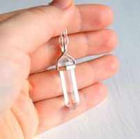 Clear quartz point necklace Pendant necklace by DreamsOfCharlotte