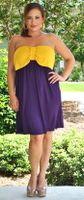 Bow's Before Bro's Dress - Purple & Gold - Perfectly Priscilla Boutique