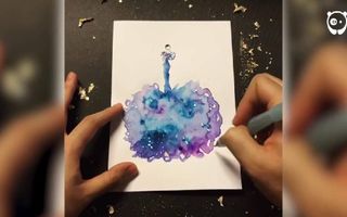 Artist Uses Water Drops And Paint To Create Spontaneous Dress Designs