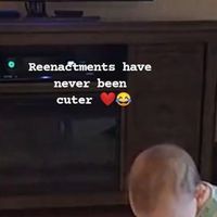 The Baby on Instagram: "This is The cutest, most accurate reenactment I've ever seen 🥰🥰😂 __ . __ __ . __ Video credit : baby love via TikTok"