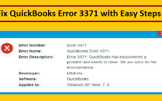 Fix QuickBooks Error 3371 Status Code 11118 in Quick Steps