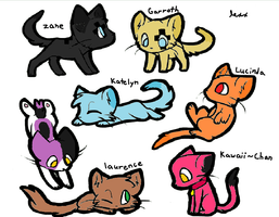 Image: Aphmau's characters as cats by warrior--artist on DeviantArt