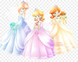 Which of these wedding outfits is the most pretty? And why. Also note which one suits the character the best. From left: Rosalina, Peach, Daisy