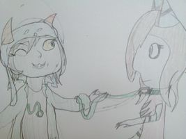 What do you think of my drawing? This is a drawing i made of a ship i have of Nepeta holding a leash to my mixed oc Lauray and i believe i may have made some mistakes on it. So what do you guys think?