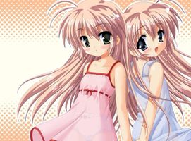 What anime are the twins in the picture from? i really like this picture and have seen others with the sames girls, what are they from?