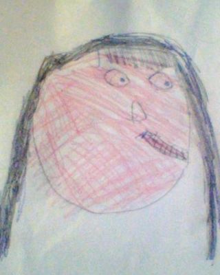 on a scale of 1 to 10, how creepy is this picture? my little sis drew this and it looks CREEPY!