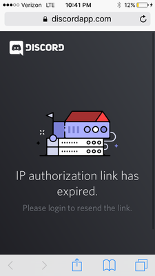 I can't login to discord When I tried logging into discord it said my location has changed, check your email. So I check my email, clicked on the link and it says to login to resend the link but I can't login. Help?