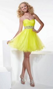 yellow short dress