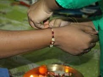 What is the Indian festival where sisters tie a protective thread called 'Rakhi' around their brothers' wrists?