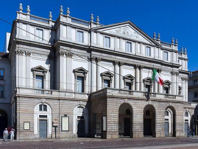 Where is the famous La Scala theater located?