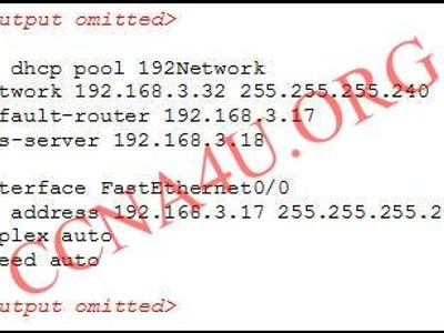 Refer to the exhibit. A host connected to Fa0/0 is unable to acquire an IP address from the DHCP server. The output of the debug ip dhcp server command shows “DHCPD: there is no address pool for 192.168.3.17″. What is the problem?