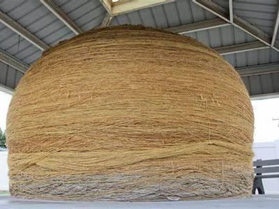 What is the approximate circumference of the largest ball of twine?