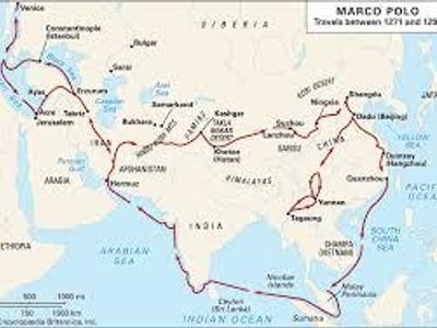 Which famous explorer traveled a route similar to the Silk Road?