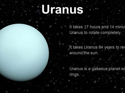 Uranus day, year ,distance , temprature, size ?