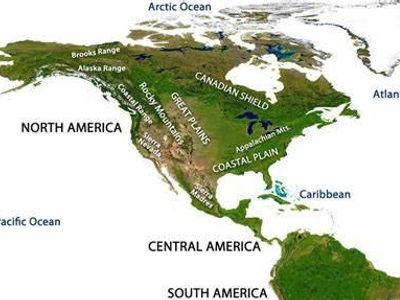 Which mountain range spans the west coast of North America?