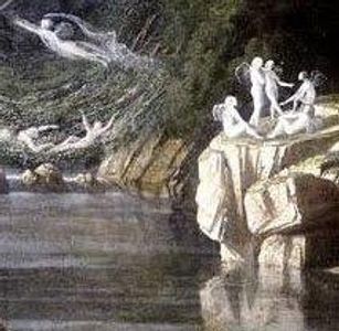 What are the names of the eight sisters that rule goddess lake as mermaids?