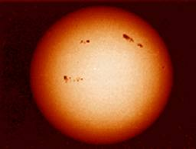 What are dark spots on the sun called?