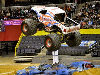 Which monster truck is famous for its menacing spiked wheels?