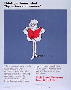 A person with hypertension has high levels of which in their blood?