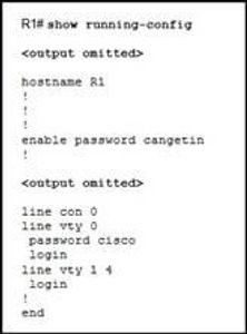 Refer to the exhibit. A network administrator is trying to connect R1 remotely to make configuration changes. Based on the exhibited command output, what will be the result when attempting to connect to R1?