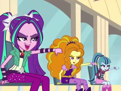 Who were the villains in the movie Equestria Girls Rainbow Rocks?