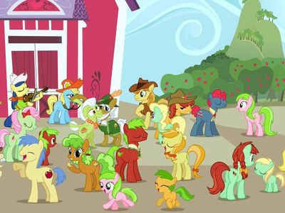 How many other ponies live with Applejack?