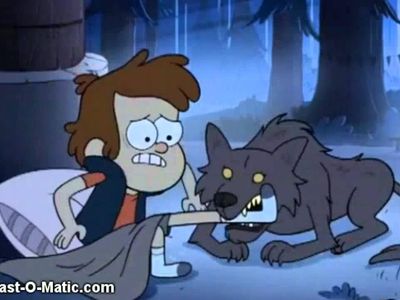 What animal bit Dipper when he went outside because Grendy and Candy came to Mabel for sleep-over?