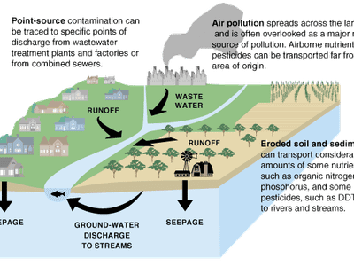 What is the primary cause of water pollution in rivers and oceans?