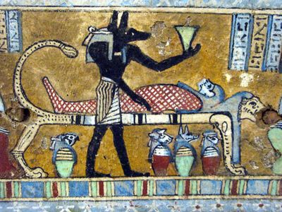 Which Egyptian god was often depicted with the head of a jackal?