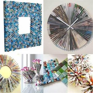 Who is known for their use of recycled materials like old newspapers and magazines in their mixed media art?