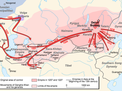 Which city did the Mongols famously raze to the ground in 1258?