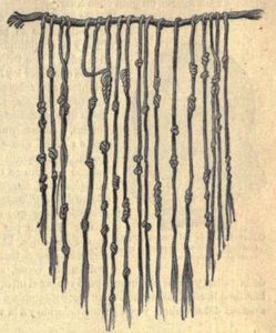 Which civilization used quipu, a system of knotted strings, for recording information?